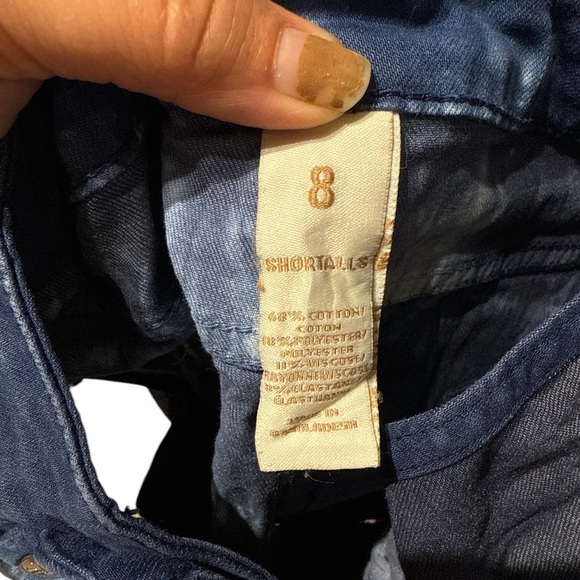 3/$20 Justice Girls Size 8 Tie-Dye Denim Shortalls Overalls Adjustable Straps - Picture 5 of 5